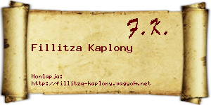 Fillitza Kaplony névjegykártya